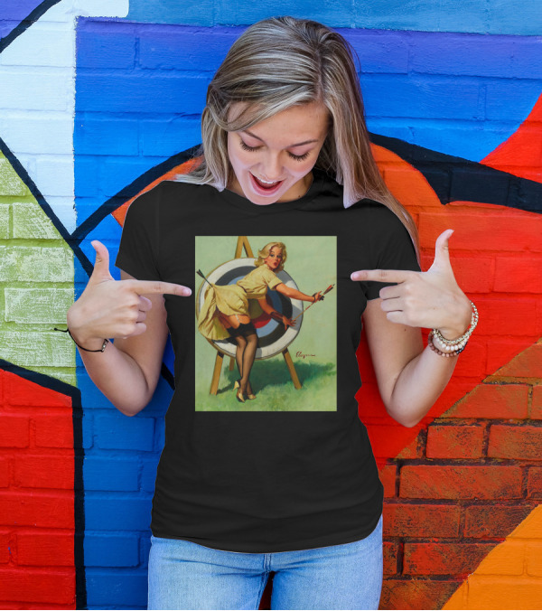 Archery Vintage Pinup Girl Target Retro T-Shirt