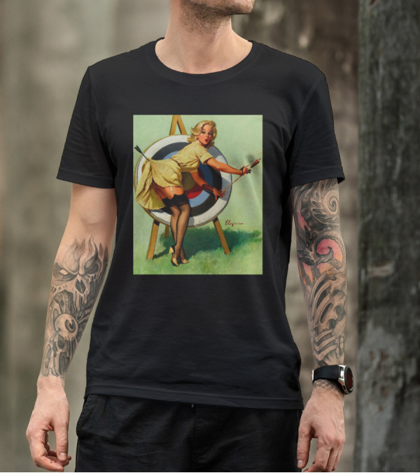 Archery Vintage Pinup Girl Target Retro T-Shirt