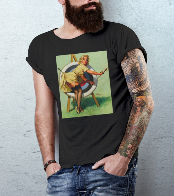 Archery Vintage Pinup Girl Target Retro T-Shirt