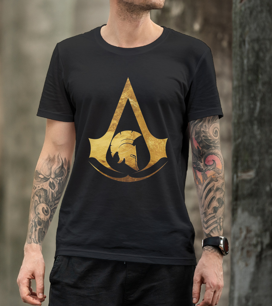 Assassin's Creed Odyssey Spartan Helmet In Golden Assassin Insignia T-Shirt