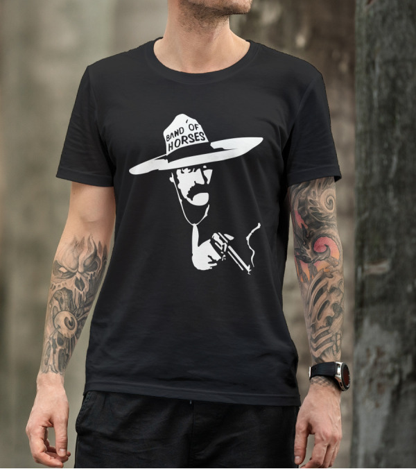 Band Of Horses Cowboy Hat And Gun T-Shirt