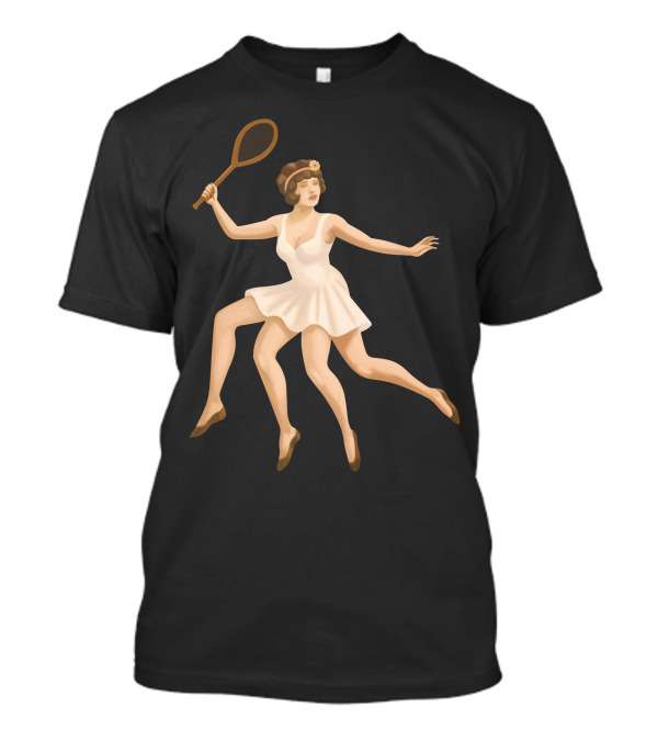 Blonde Redhead Quadruple Tennis Player Art Deco T-Shirt