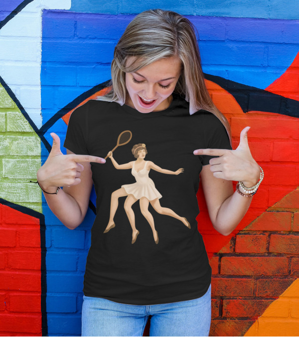 Blonde Redhead Quadruple Tennis Player Art Deco T-Shirt