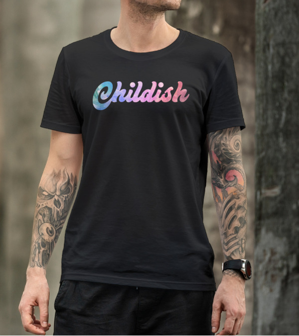 Childish Watercolor Multicolor Script T-Shirt