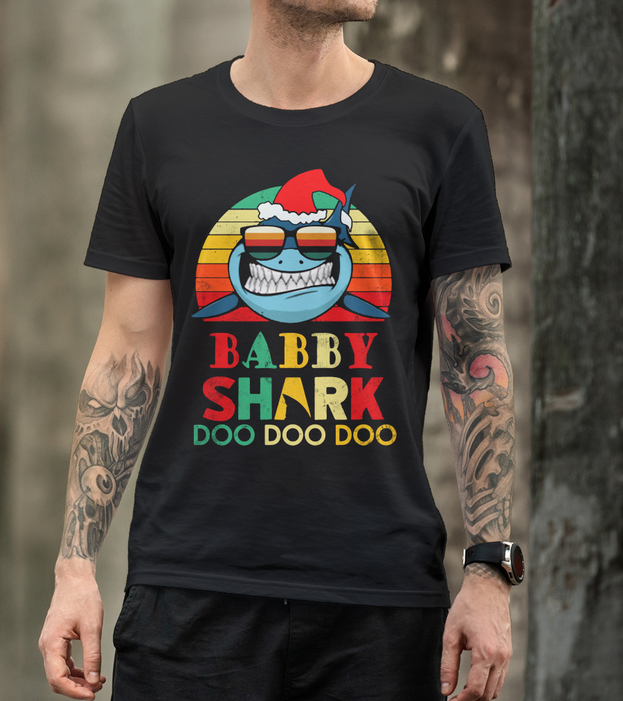 Babby Shark Doo Doo Doo Christmas Santa Hat T-Shirt