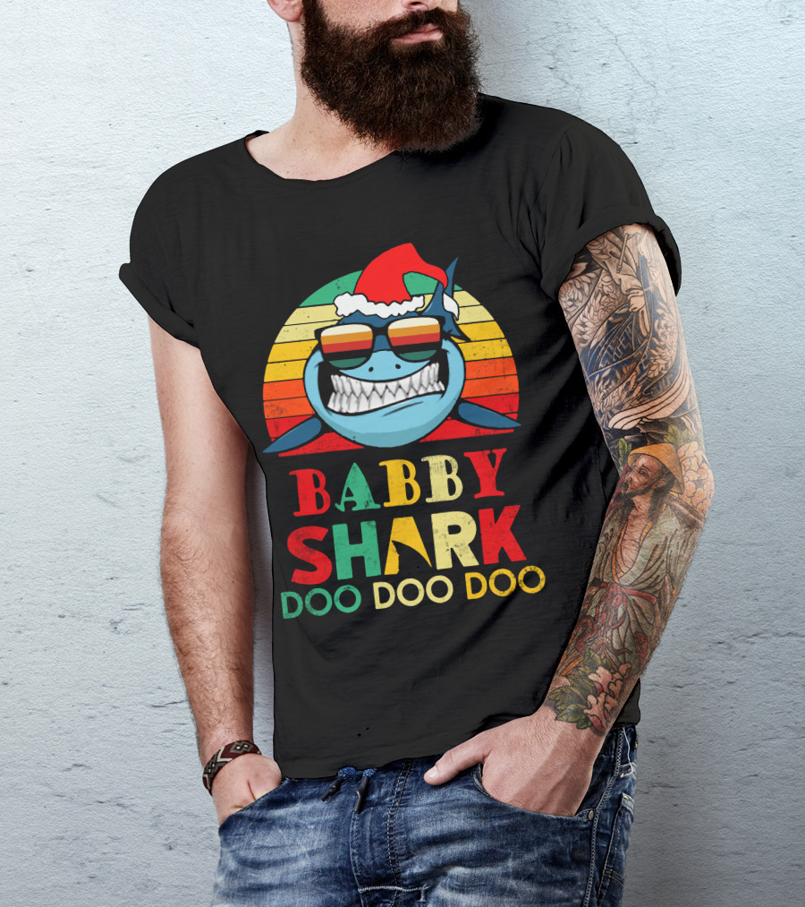 Babby Shark Doo Doo Doo Christmas Santa Hat T-Shirt