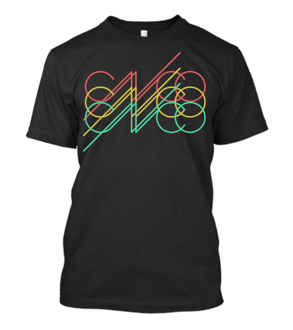 Cnco Neon Line Art Text Multicolor Circles T-Shirt