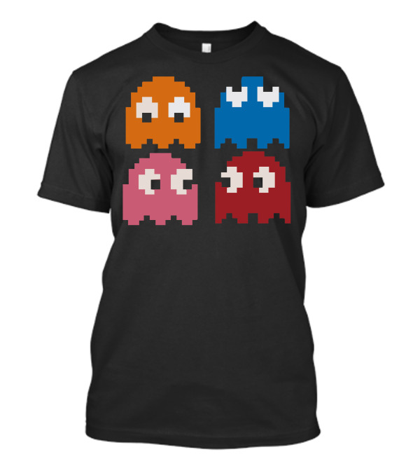 Cool 80s Pacman Ghosts Video Games Vintage Arcade Icons T-Shirt
