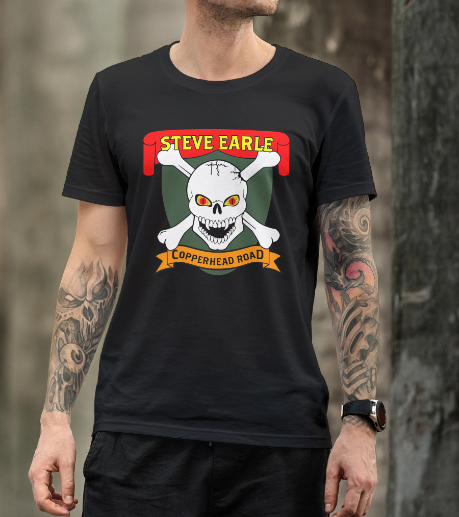 Steve Earle Copperhead Road Skull And Crossbones T-Shirt