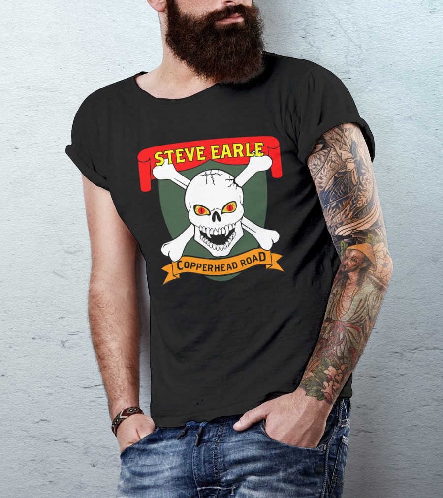 Steve Earle Copperhead Road Skull And Crossbones T-Shirt