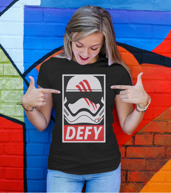 Defy Stormtrooper Helmet With Red Marks T-Shirt