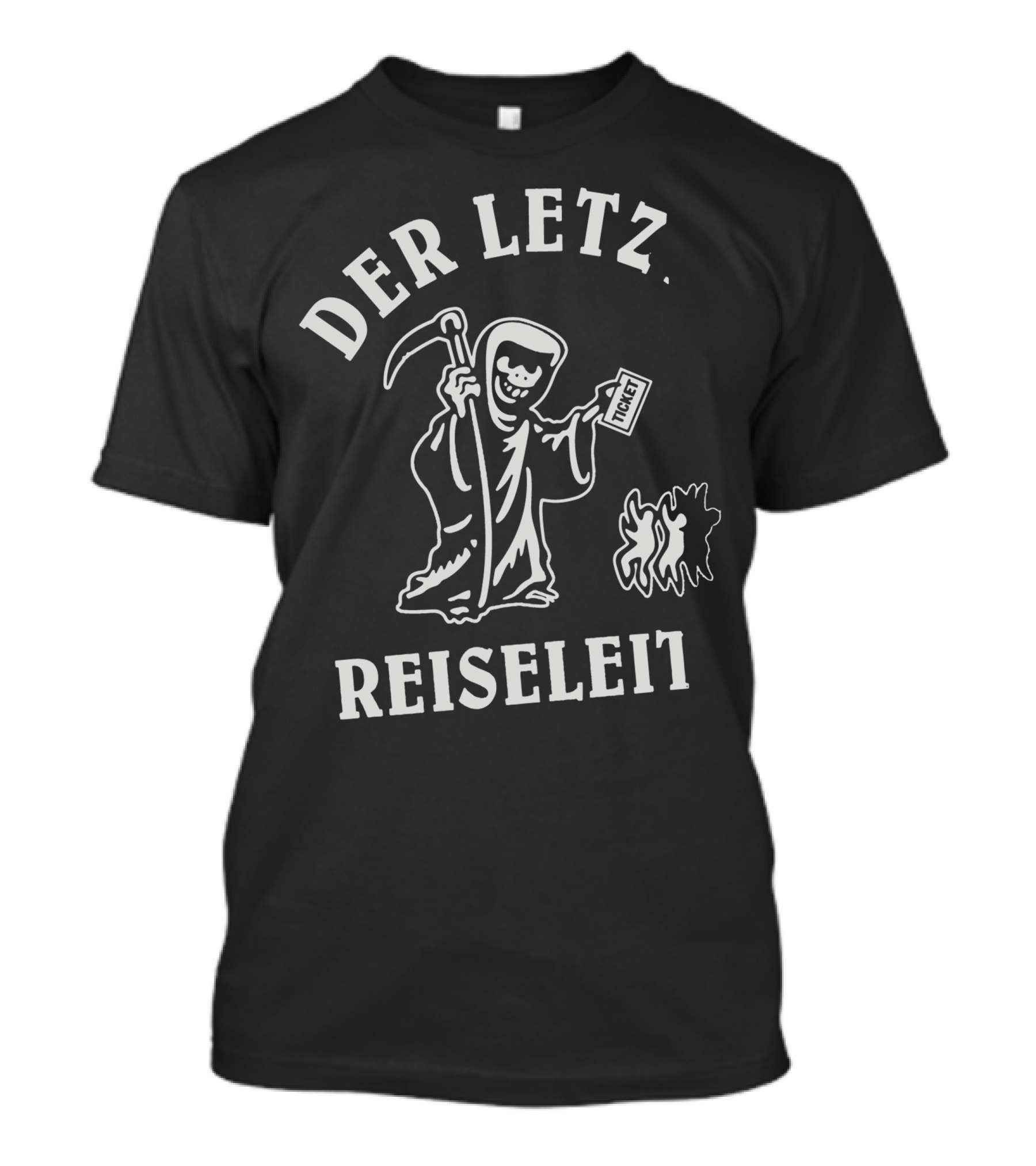Der Letzte Reiseleiter Grim Reaper With Ticket Character T-Shirt