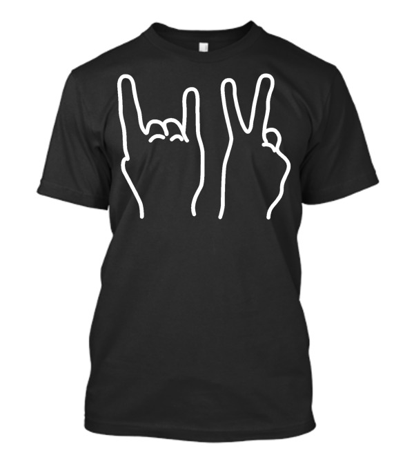 Dt Pocket Rock Hand Peace Hand Gesture T-Shirt