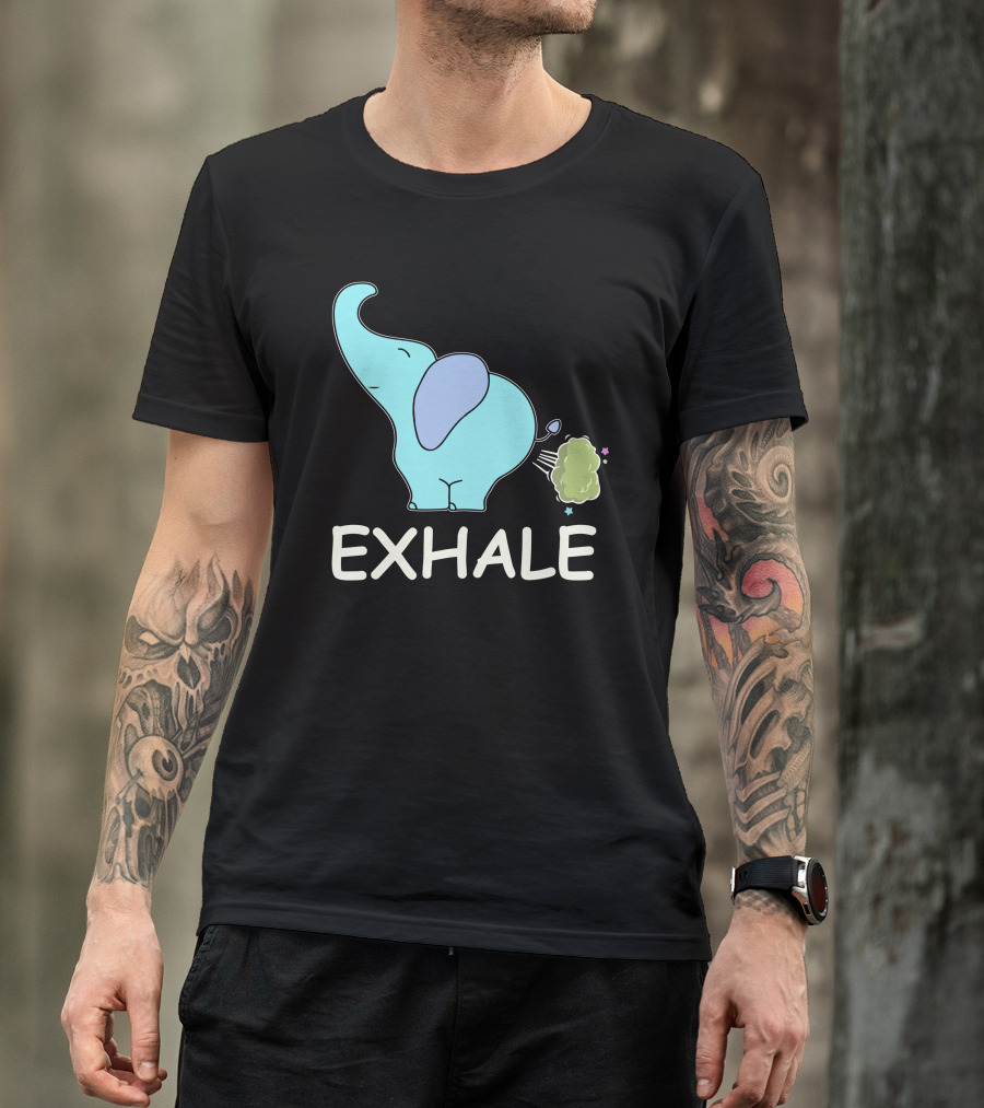 Exhale Elephant Farting Stars And Clouds T-Shirt