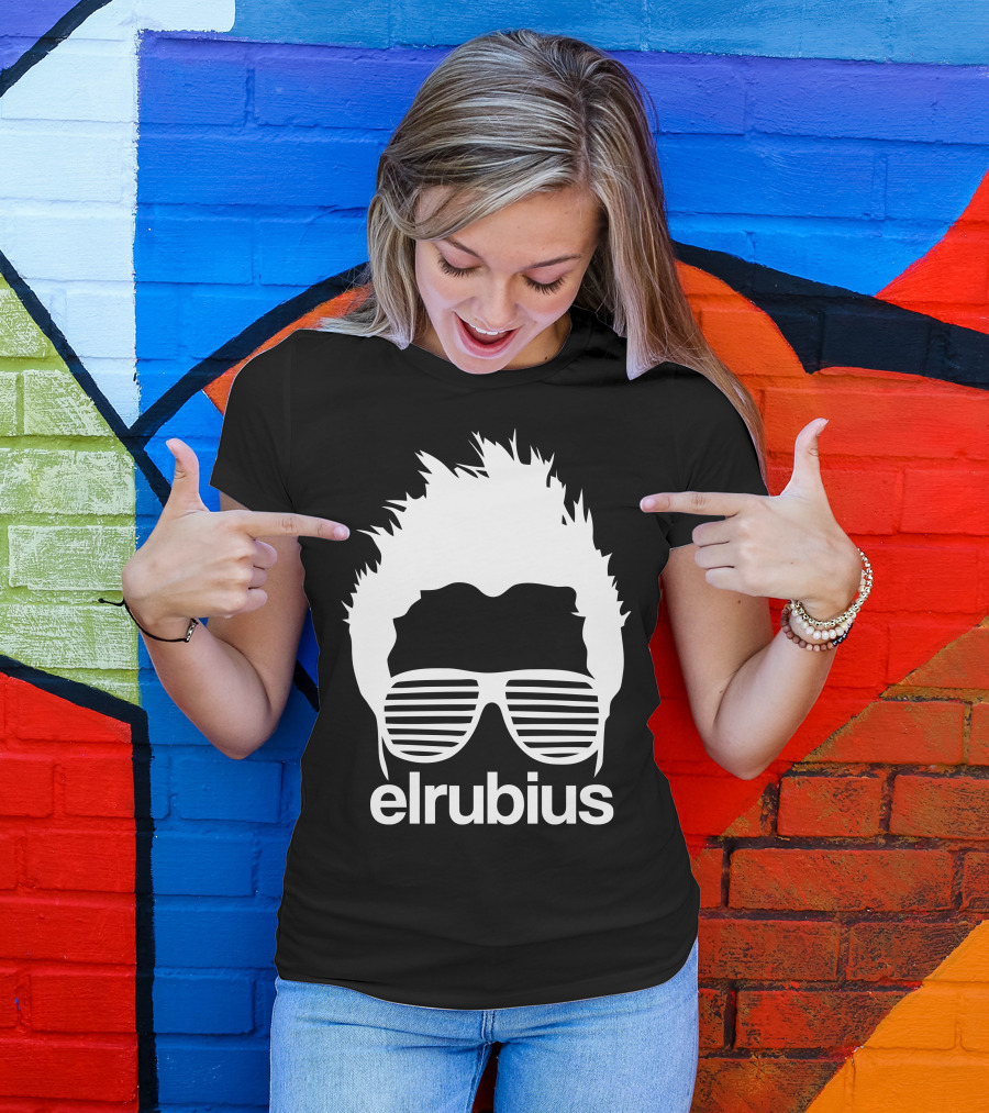 Elrubius Logo With Iconic Sunglasses And Hair T-Shirt