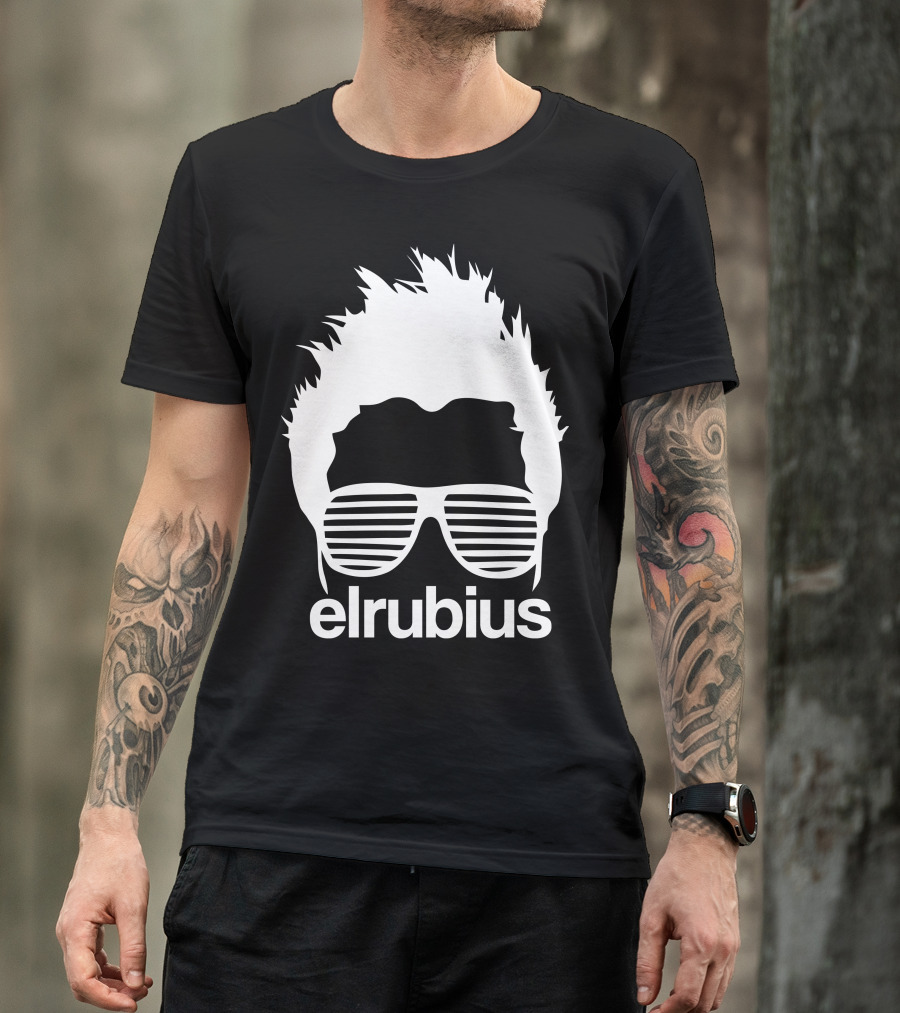 Elrubius Logo With Iconic Sunglasses And Hair T-Shirt