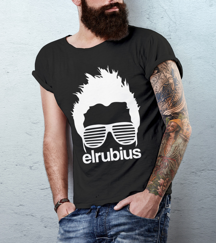 Elrubius Logo With Iconic Sunglasses And Hair T-Shirt