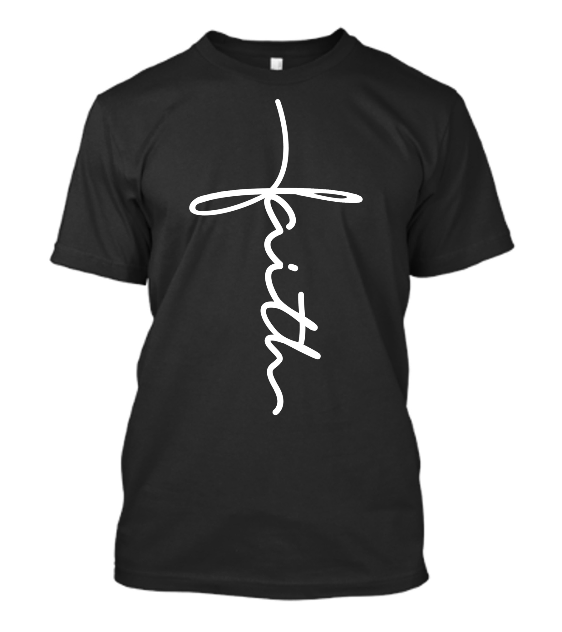Faith Cross Script Icon Contrast T-Shirt