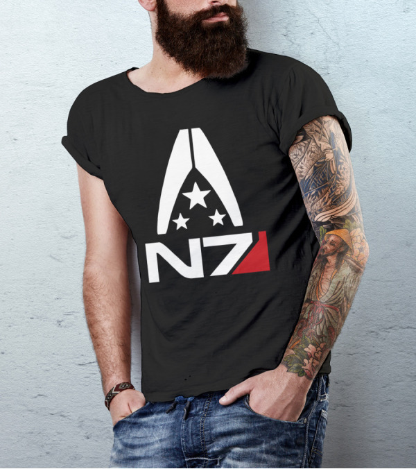 Mass Effect N7 Alliance Logo Stars T-Shirt
