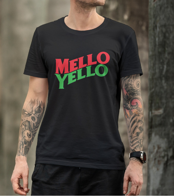 Mello Yello Retro Bold Red Green Text T-Shirt