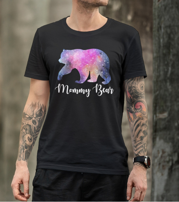 Mommy Bear Galaxy Print T-Shirt