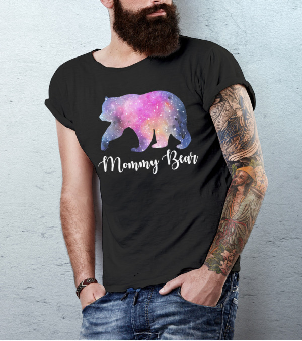 Mommy Bear Galaxy Print T-Shirt