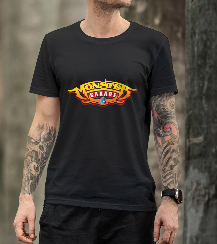 Monster Garage Iconic Flame Logo Earth Edition T-Shirt
