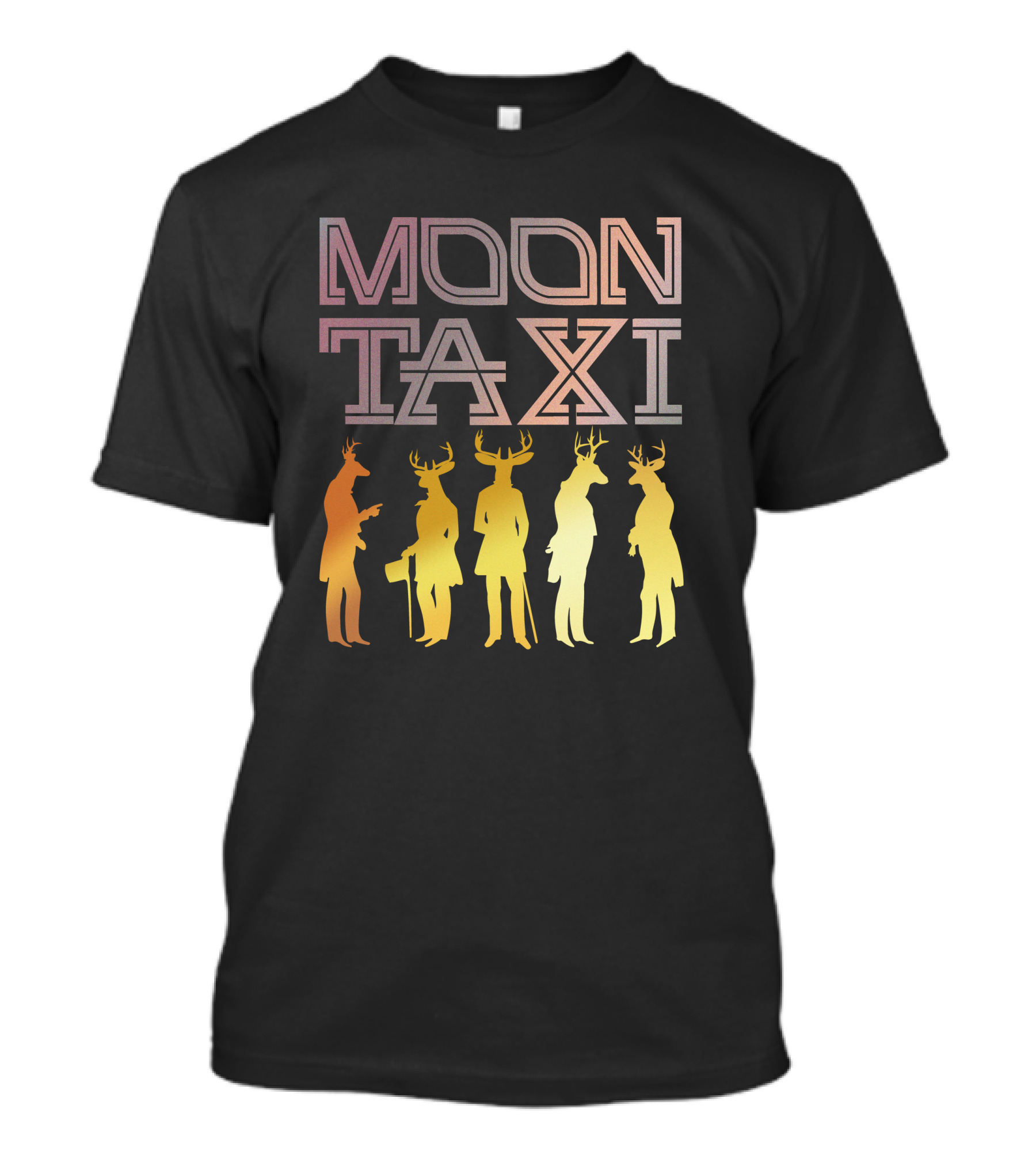 Moon Taxi Stag Silhouettes In Vintage Attire T-Shirt