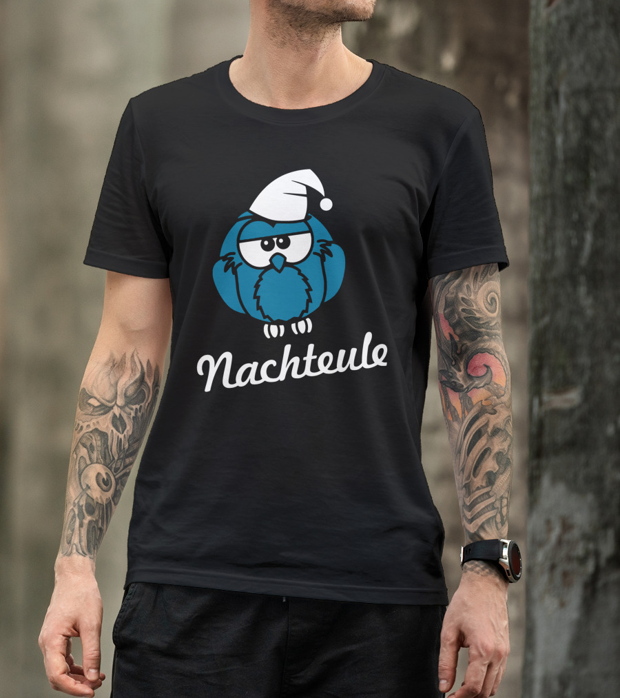 Nachteule Owl In Sleep Cap T-Shirt