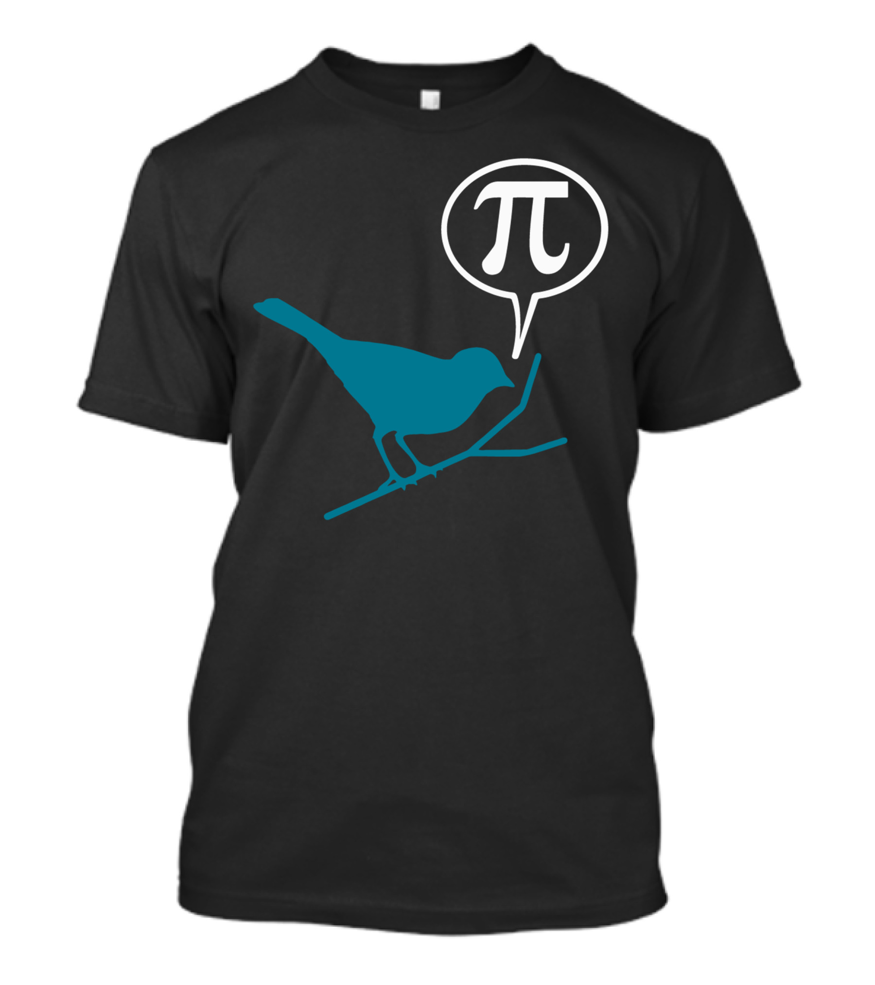 Pi Symbol Speech Bubble Bird On Branch T-Shirt