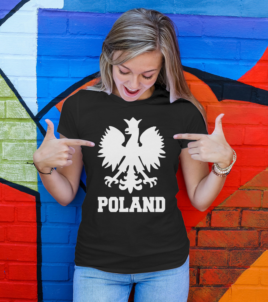 Poland Polska Football Flag Polish Eagle Emblem New T-Shirt