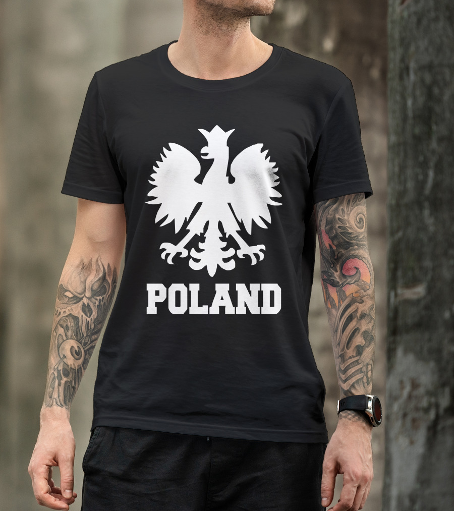 Poland Polska Football Flag Polish Eagle Emblem New T-Shirt