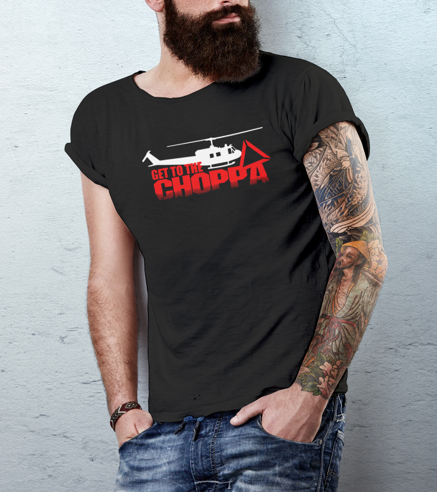 Predator Movie Get To The Choppa Helicopter Arnold Schwarzenegger T-Shirt
