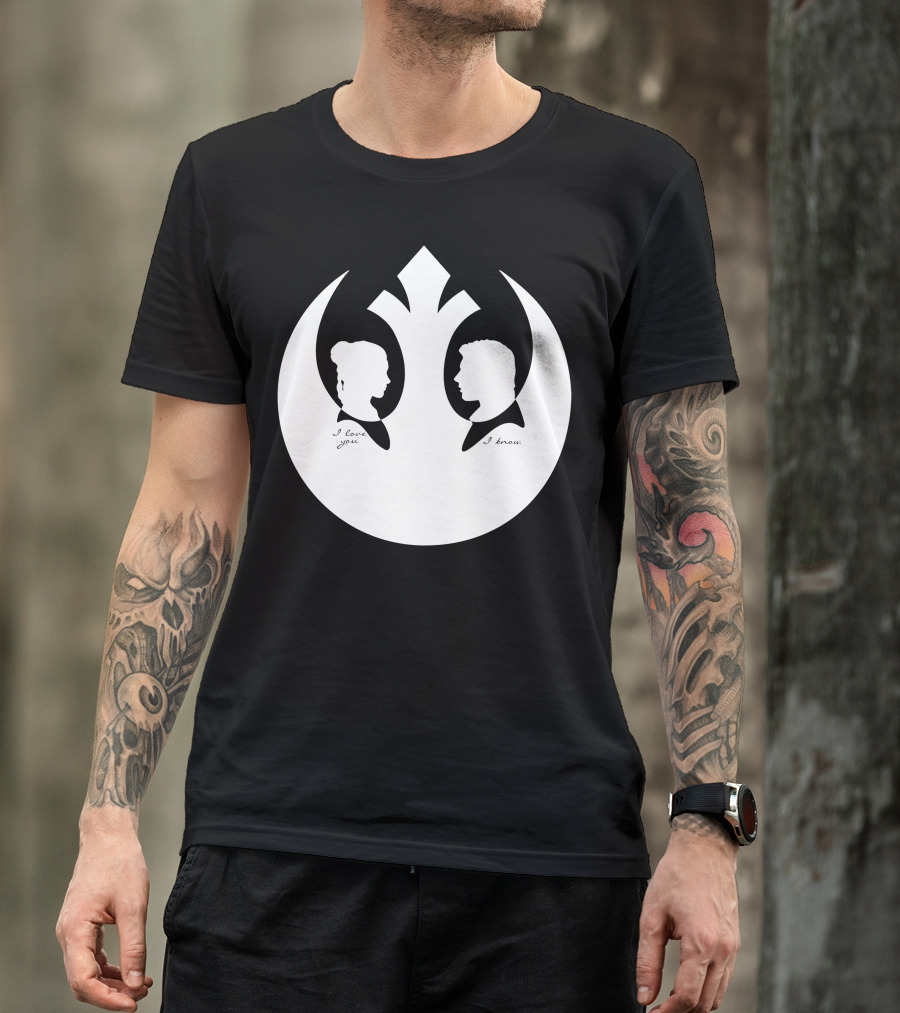 Princess Leia Han Solo Rebel Alliance Vinyl Decals I Love You I Know T-Shirt