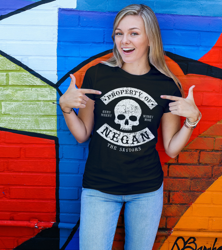 Property Of Negan The Saviors Skull Eeny Meeny Miney Moe T-Shirt