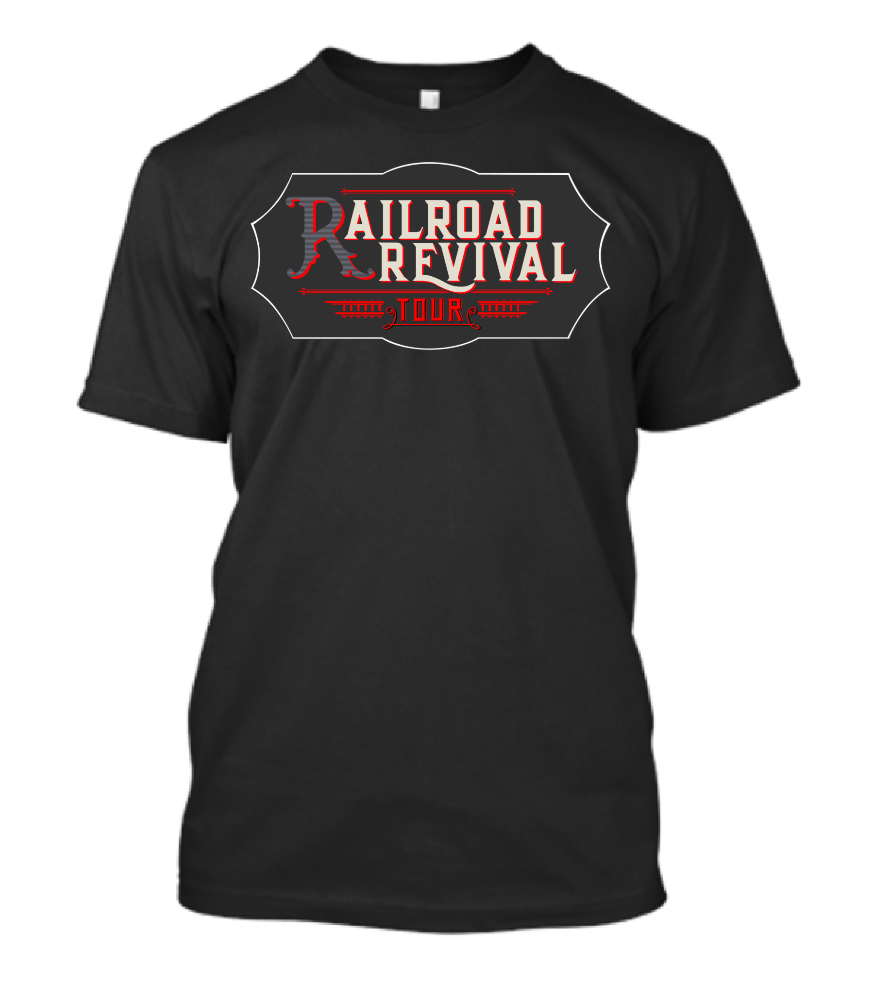 Railroad Revival Tour Text On Vintage Sign Background T-Shirt