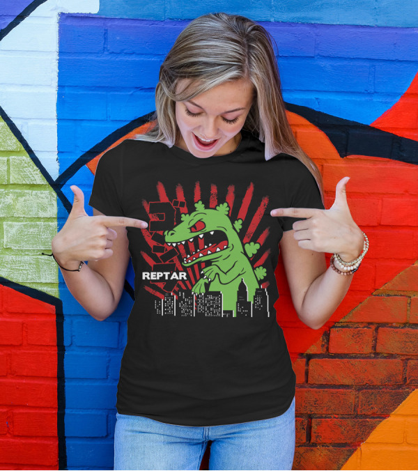 Reptar Rugrats Kaiju Style Urban Skyline T-Shirt