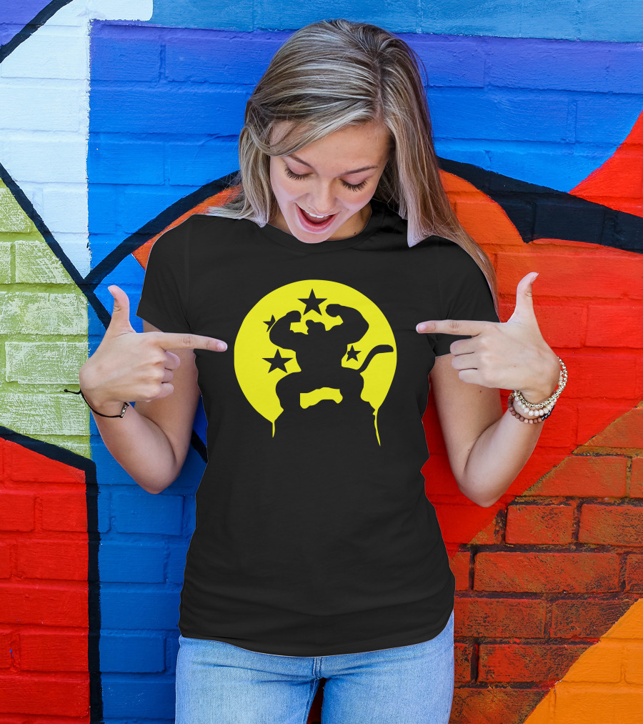 Saiyajin Affe Dragonball Z Fun Great Ape Silhouette With Dragon Balls T-Shirt