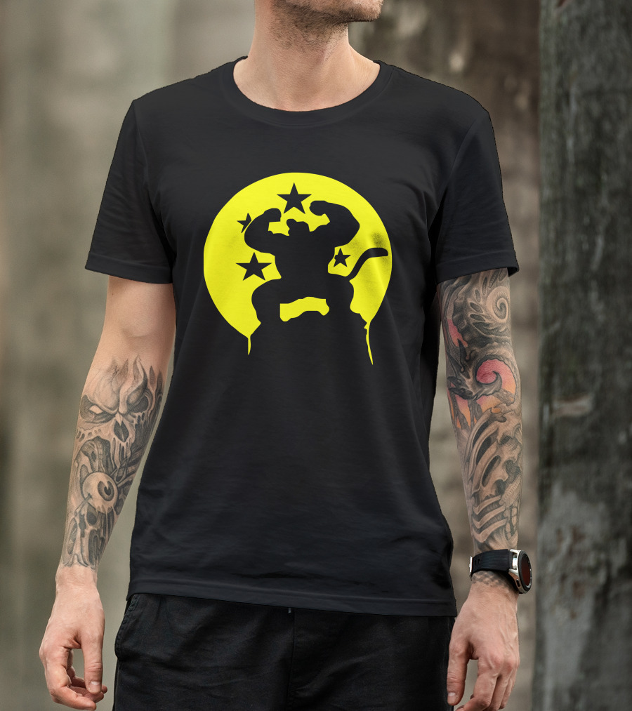 Saiyajin Affe Dragonball Z Fun Great Ape Silhouette With Dragon Balls T-Shirt