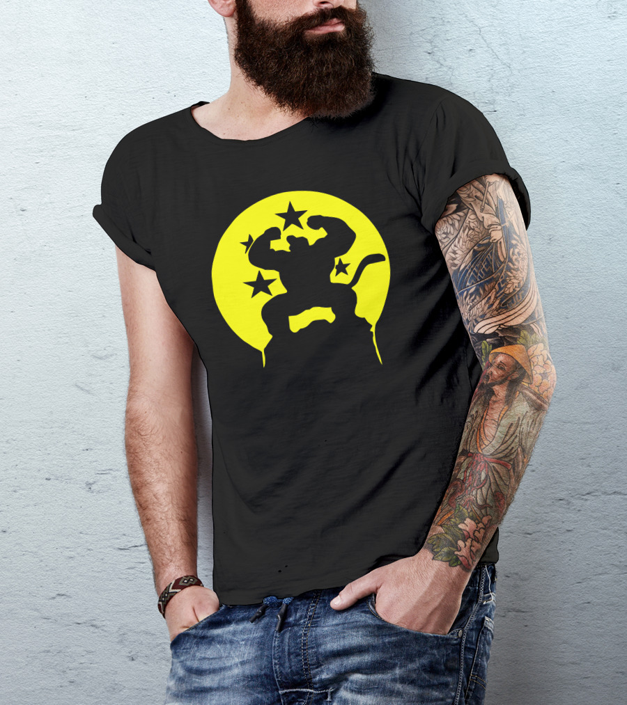Saiyajin Affe Dragonball Z Fun Great Ape Silhouette With Dragon Balls T-Shirt