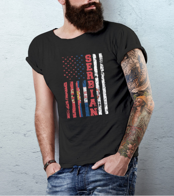 Serbian American Flag T-Shirt