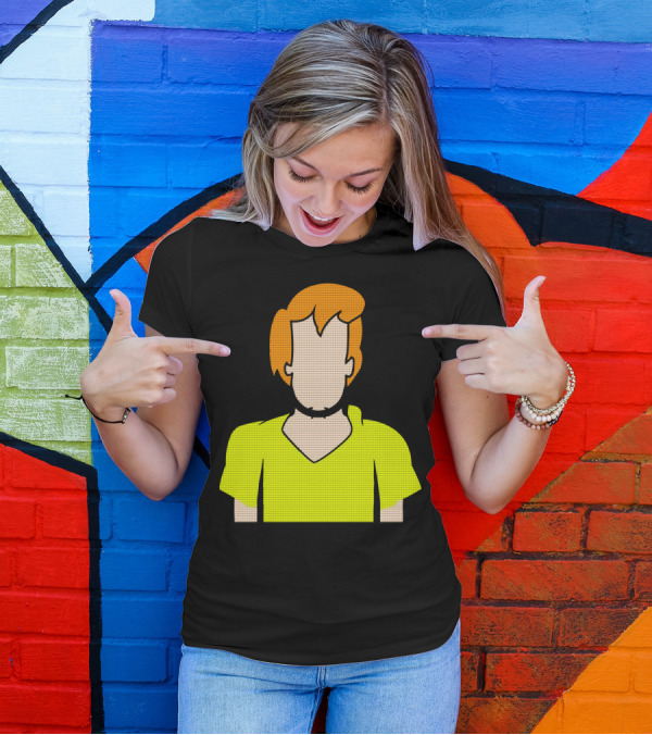 Shaggy Iconic Green Shirt And Orange Hair T-Shirt