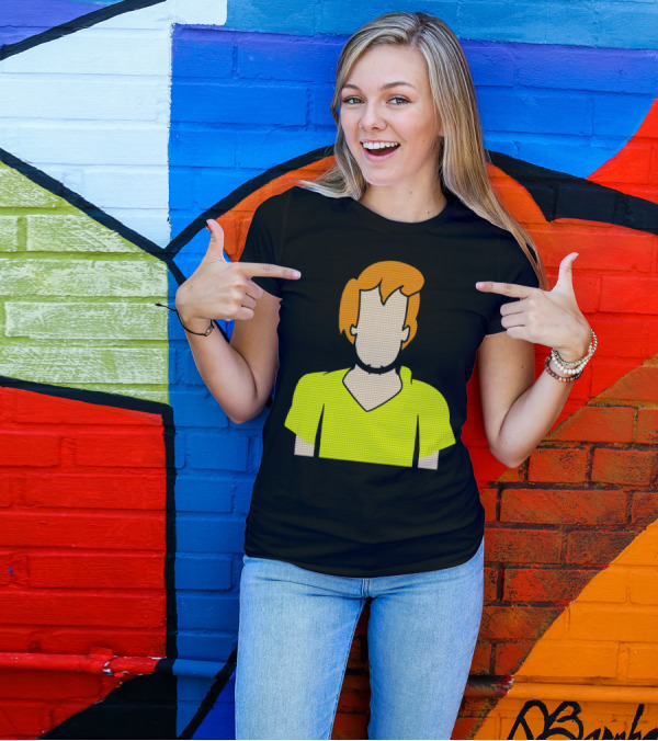 Shaggy Iconic Green Shirt And Orange Hair T-Shirt