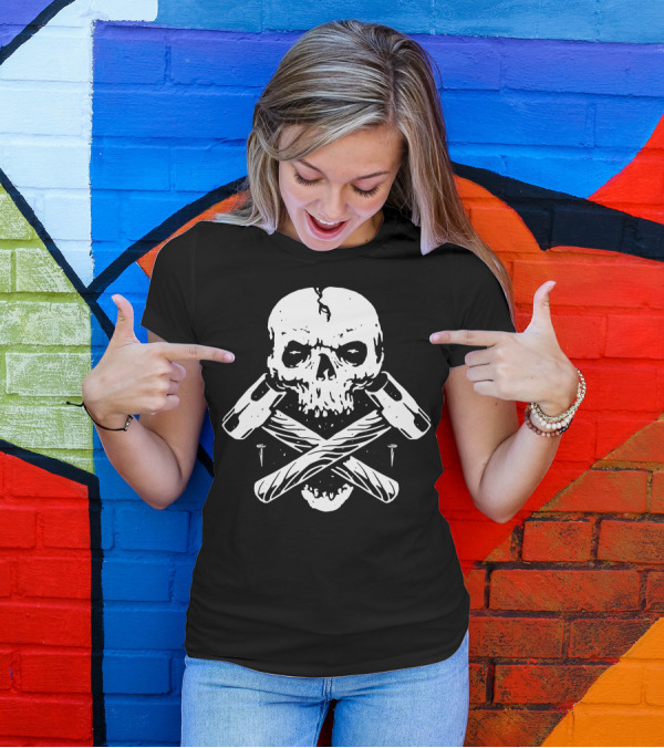 Skull Crossed Hammers And Nails T-Shirt
