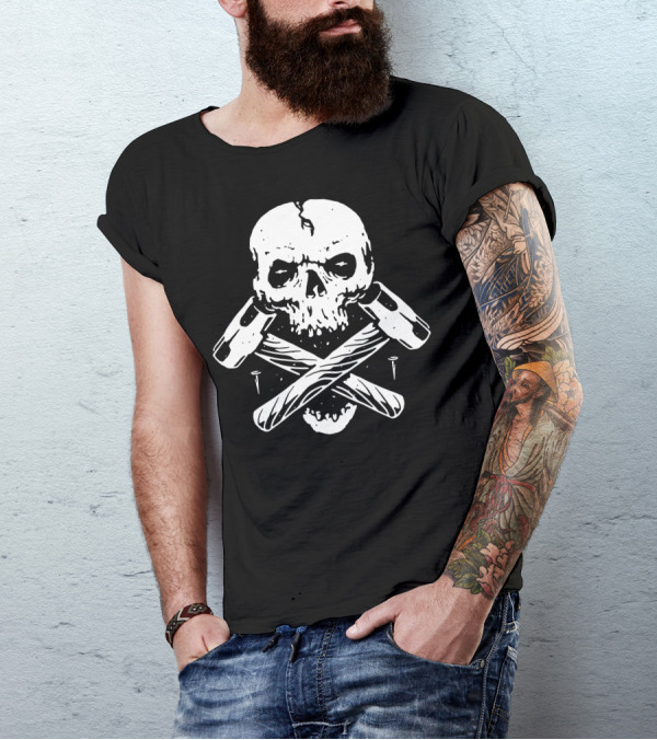 Skull Crossed Hammers And Nails T-Shirt