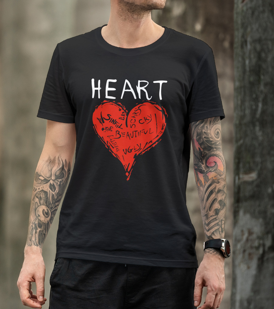 HEART Smashing Pumpkins Sinful Beautiful Ugly Scars Cry T-Shirt