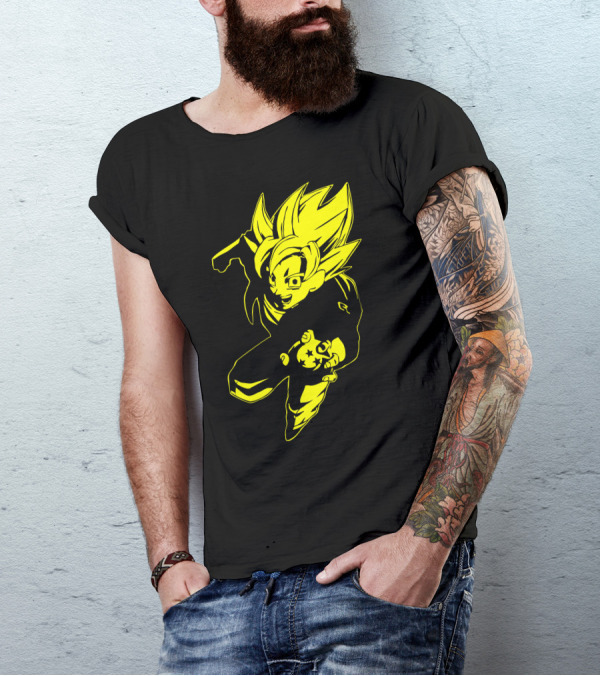 Son Goku Super Saiyan Holding Dragon Ball Z Fun T-Shirt