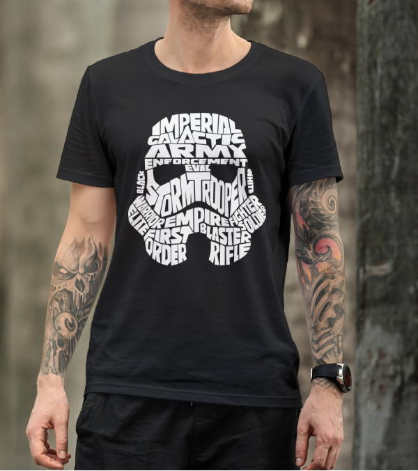 Imperial Galactic Army Stormtrooper Helmet Typography Enforcement Soldier Empire Battle T-Shirt