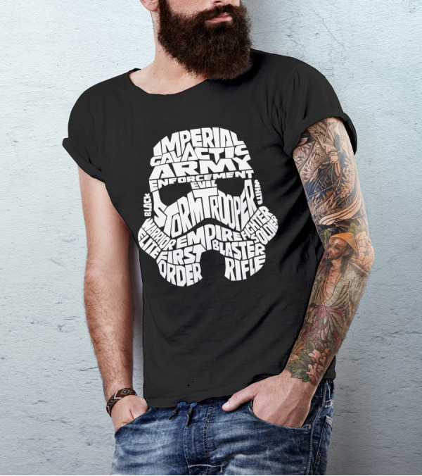 Imperial Galactic Army Stormtrooper Helmet Typography Enforcement Soldier Empire Battle T-Shirt