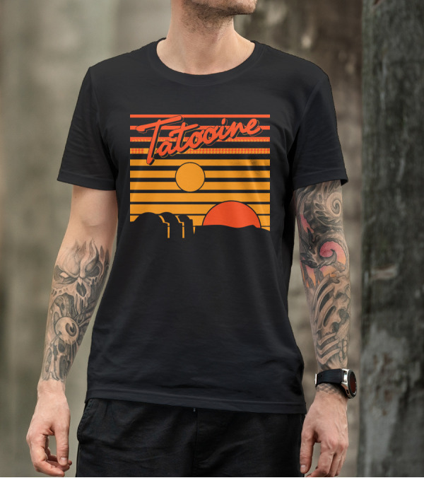 Tatooine Sunset With Twin Suns And Desert Landscape T-Shirt